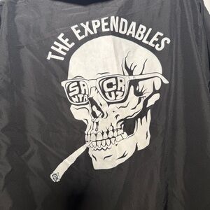 Independent The Expendables Skull Graphic Windbreaker Black Jacket Mens XL